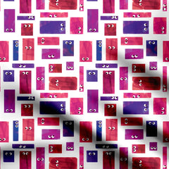 Purple Blocks Print Fabric