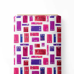 Purple Blocks Print Fabric