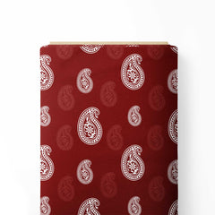 Crimson Paisley Print Fabric