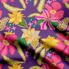 bright colours floral pattern Print Fabric