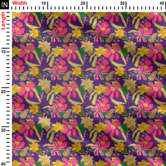 bright colours floral pattern Print Fabric