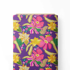 bright colours floral pattern Print Fabric