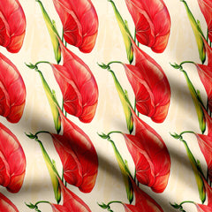 Pea Flower Red Print Fabric