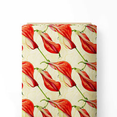 Pea Flower Red 1 Print Fabric