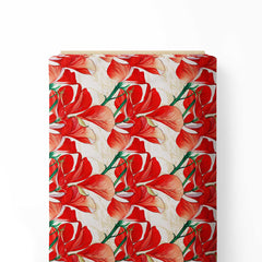 Pea Flower Red 3 Print Fabric