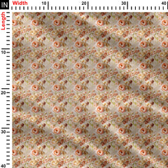 Rose Flowers 1 Print Fabric