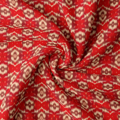 Red Ikat 2 Satin Linen Fabric Co-Ord Set