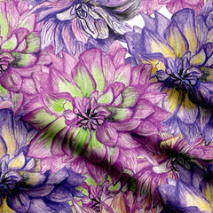 Purple Pink floral Print Fabric