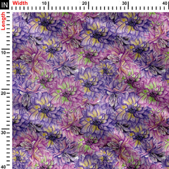 Purple Pink floral Print Fabric