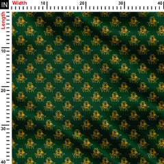 Patola Elephant & Green Back Print Fabric