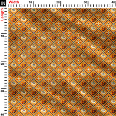 Patola Orange Small Patten Print Fabric