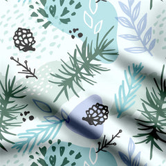 Soft Color Winter Abstract Print Fabric