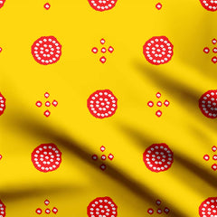 Bandhani Yellow of Cricle Print Fabric