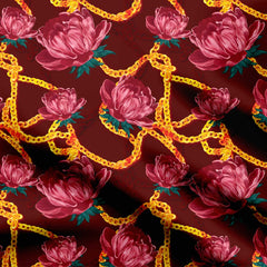 Stylized Rose Print Fabric