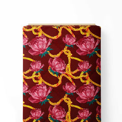 Stylized Rose Print Fabric