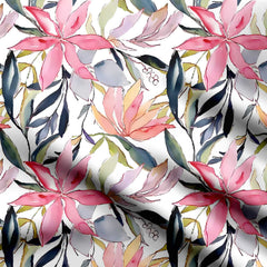 big size water effect flower Print Fabric