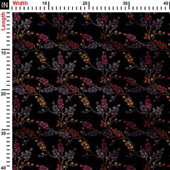 black ground with wall pattern Print Fabric