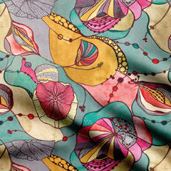 colourful abstract floral allover Print Fabric