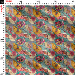 colourful abstract floral allover Print Fabric