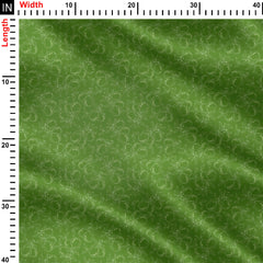 Inked Pear Pattern White and Grass Green Print Fabric