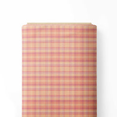 Sunset Plaids Peach Fuzz Print Fabric