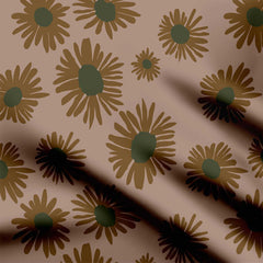 Brown Sunflower Print Fabric