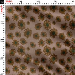 Brown Sunflower Print Fabric