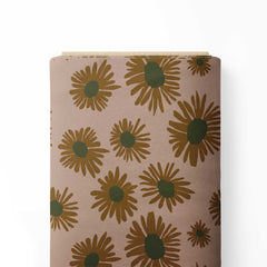 Brown Sunflower Print Fabric