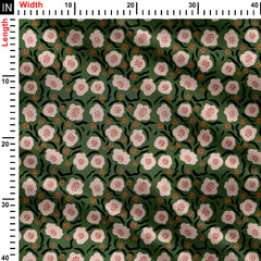 Green Morning Daisy Shape Print Fabric