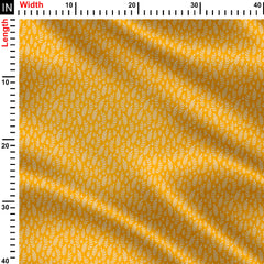 Yellow Abstract Leaves Print Fabric