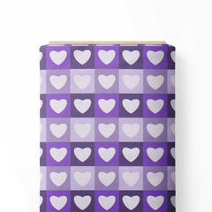 Heart Gingham Print Fabric