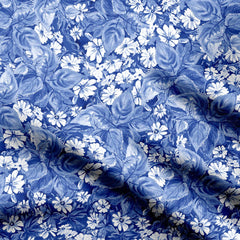 Daisy blue Print Fabric