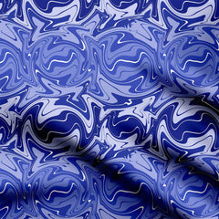 Blue Abstract Pattern Print Fabric