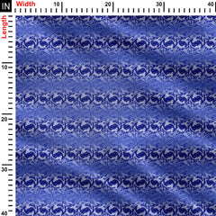 Blue Abstract Pattern Print Fabric