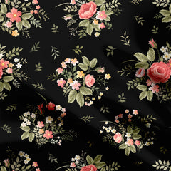 Midnight Rose Elegance Print Fabric