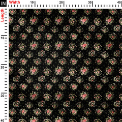 Midnight Rose Elegance Print Fabric