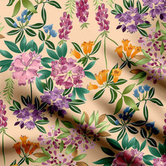 mixed floral with different colours Print Fabric