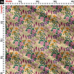 mixed floral with different colours Print Fabric