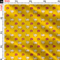 Pichwai Cow Elegance Print Fabric