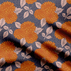 Fall flora Purple Fog Print Fabric