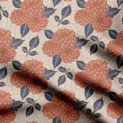 Fall flora Almond Print Fabric