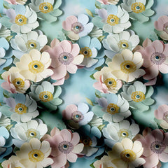 3D Floral Print Fabric