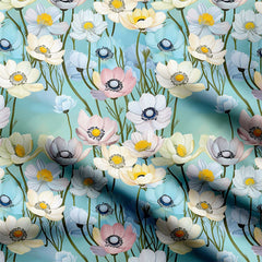 Anemone flowers bloom petal Print Fabric