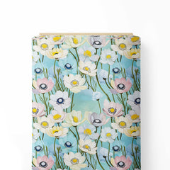 Anemone flowers bloom petal Print Fabric