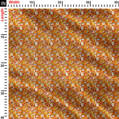 Orange Cats 1 Print Fabric