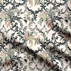 Damask Floral Leaves 2 Print Fabric