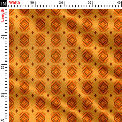 Yellow and Orange Ikat Print Fabric