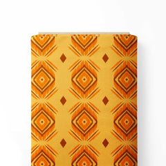 Yellow and Orange Ikat Print Fabric