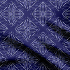 Deep Indigo Blue Kantha Print Fabric