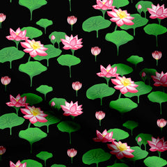 Pichwai Pink Lotus Print Fabric